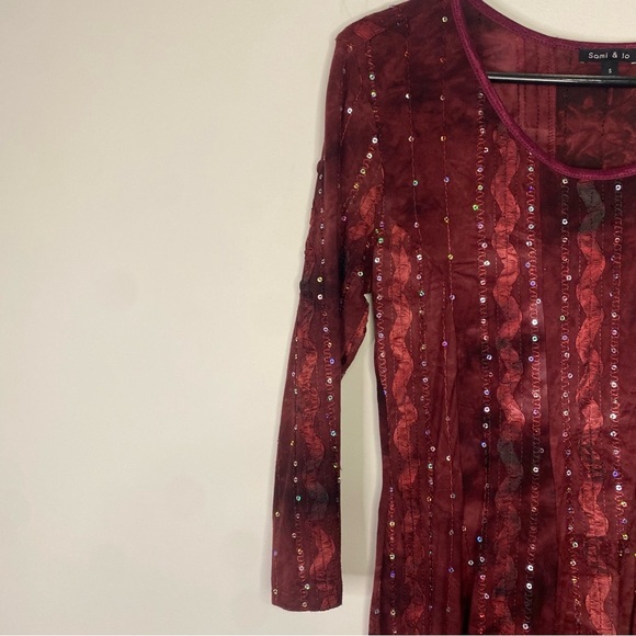 Sami & Jo Whimsigoth Purple Red Sparkly Dress Small Fairy Burnout Y2K Grunge - Picture 5 of 10